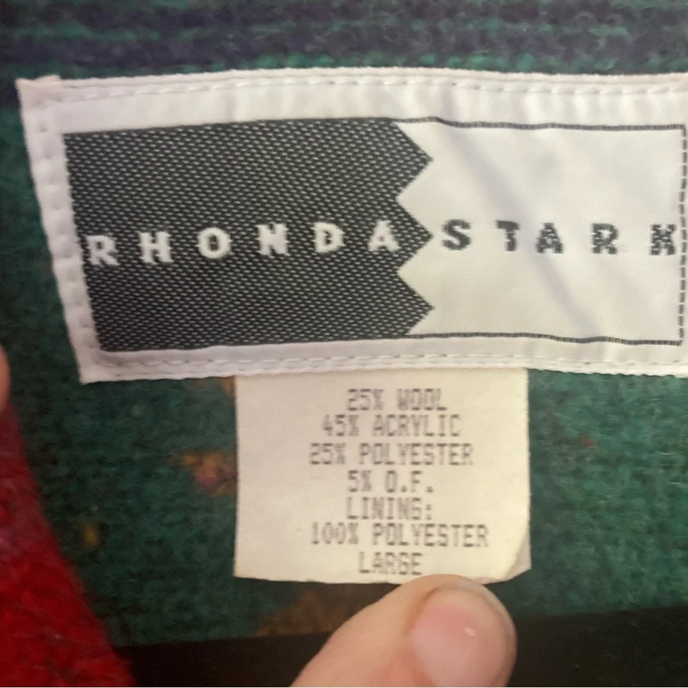 Vintage RHONDA STARK - Southwest Wool Blend Jacket Coat - Large - Picture 2 of 11